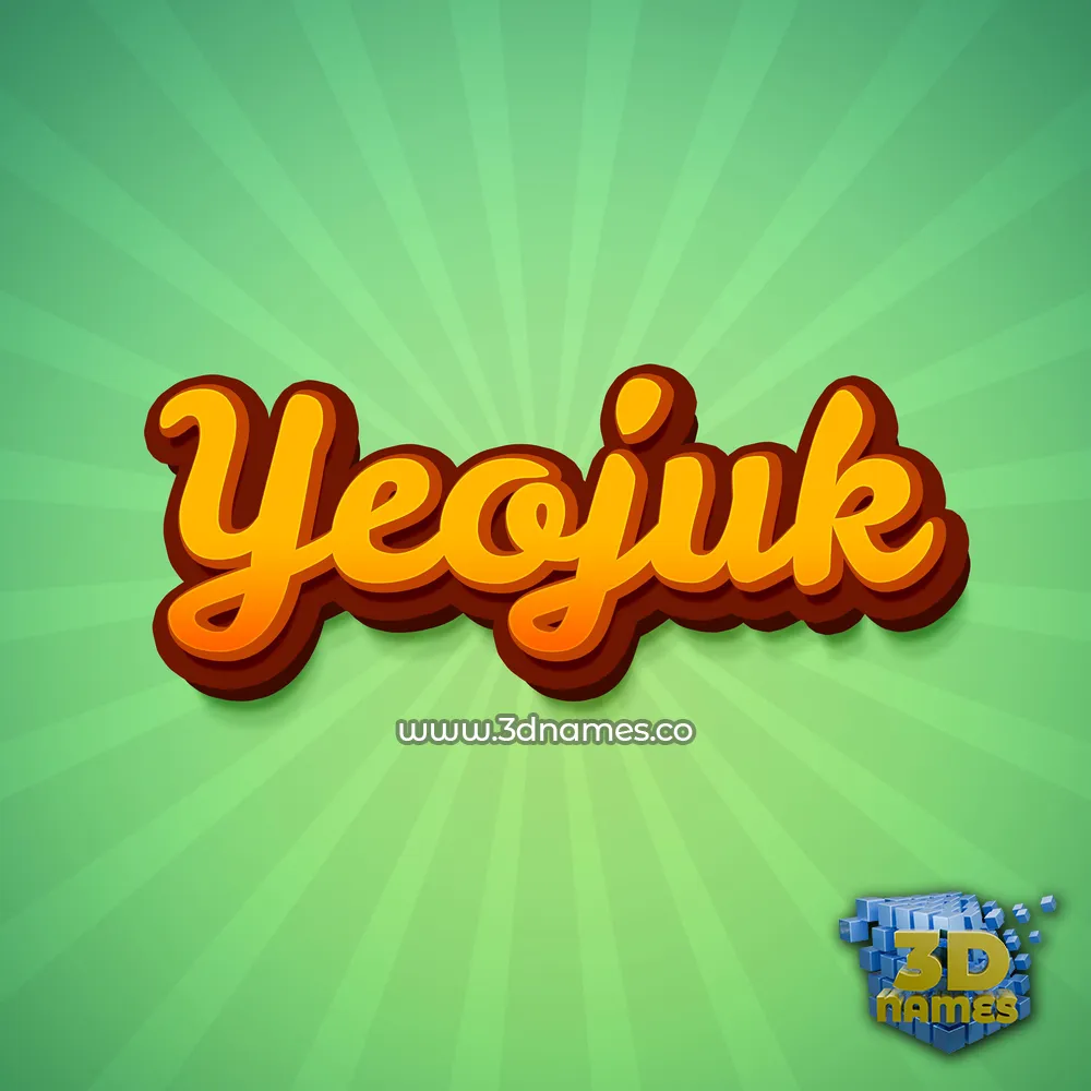 yeojuk in Green Rays style - 3D name wallpaper