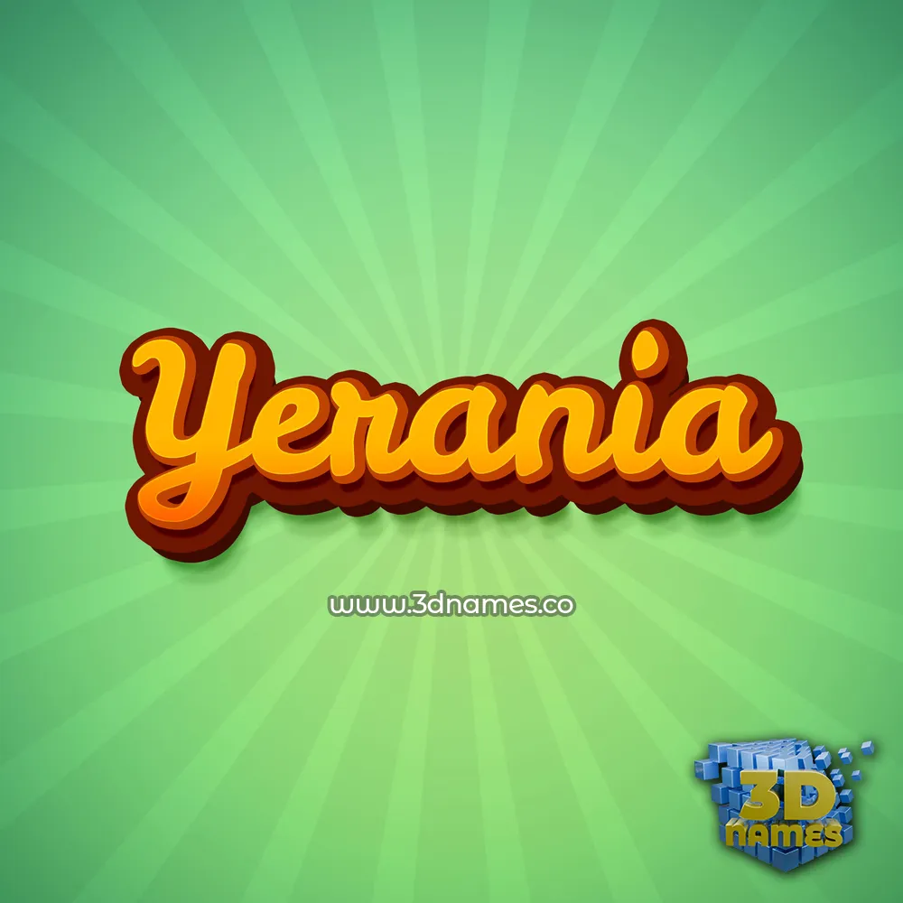 yerania in Green Rays style - 3D name wallpaper