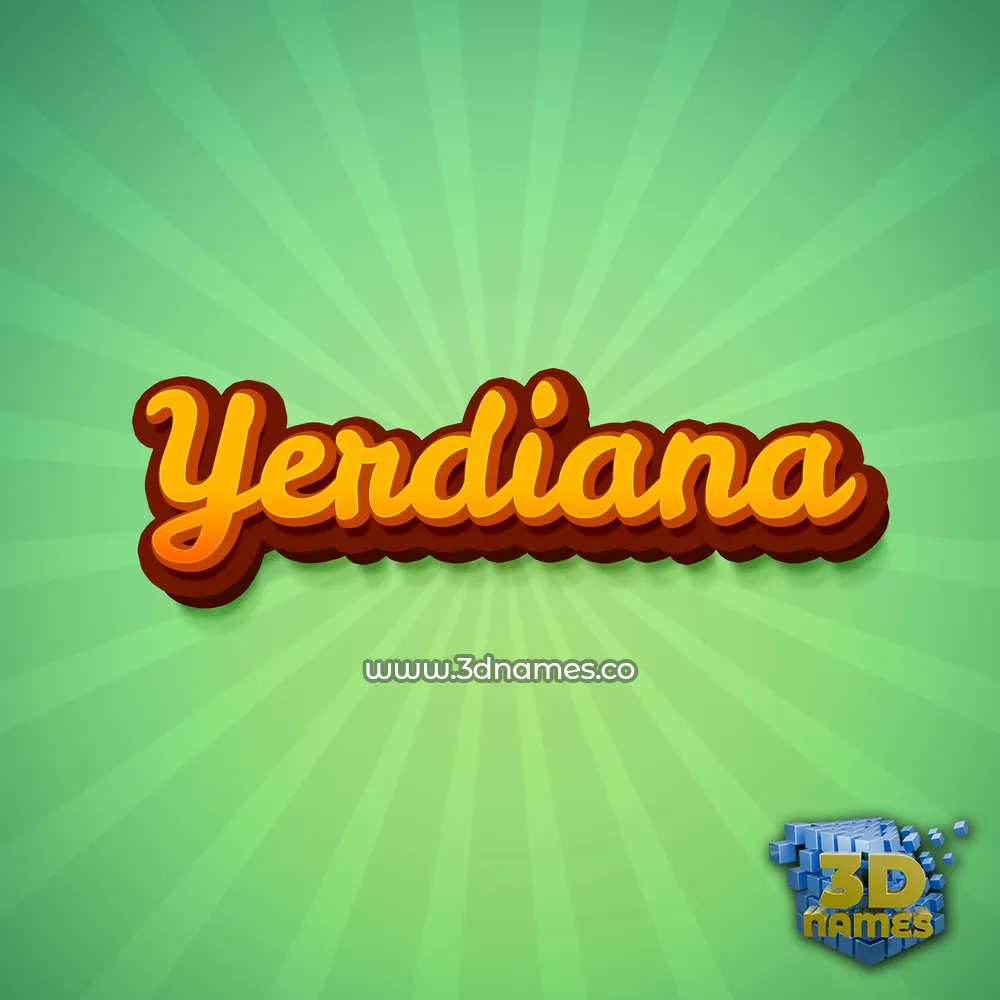 yerdiana in Green Rays style - 3D name wallpaper