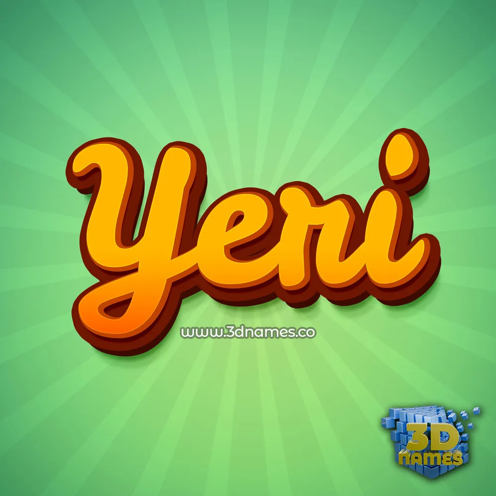 yeri in Green Rays style - 3D name wallpaper