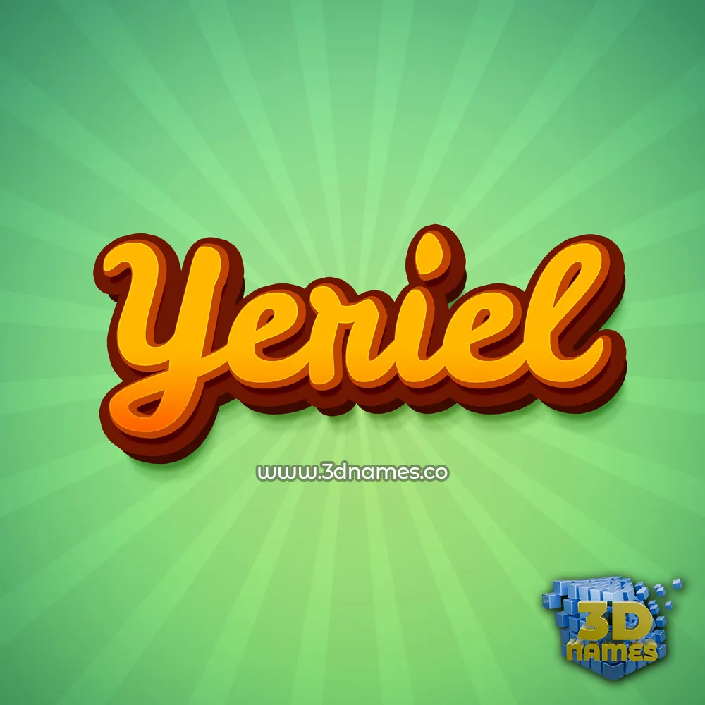 yeriel in Green Rays style - 3D name wallpaper