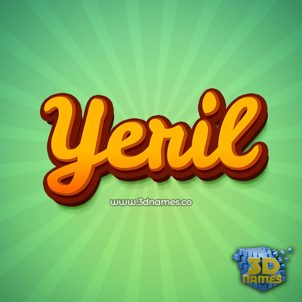 yeril in Green Rays style - 3D name wallpaper