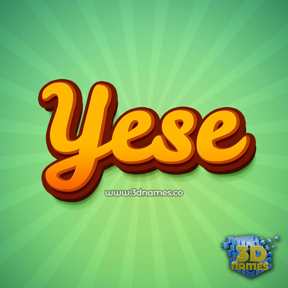 yese in Green Rays style - 3D name wallpaper