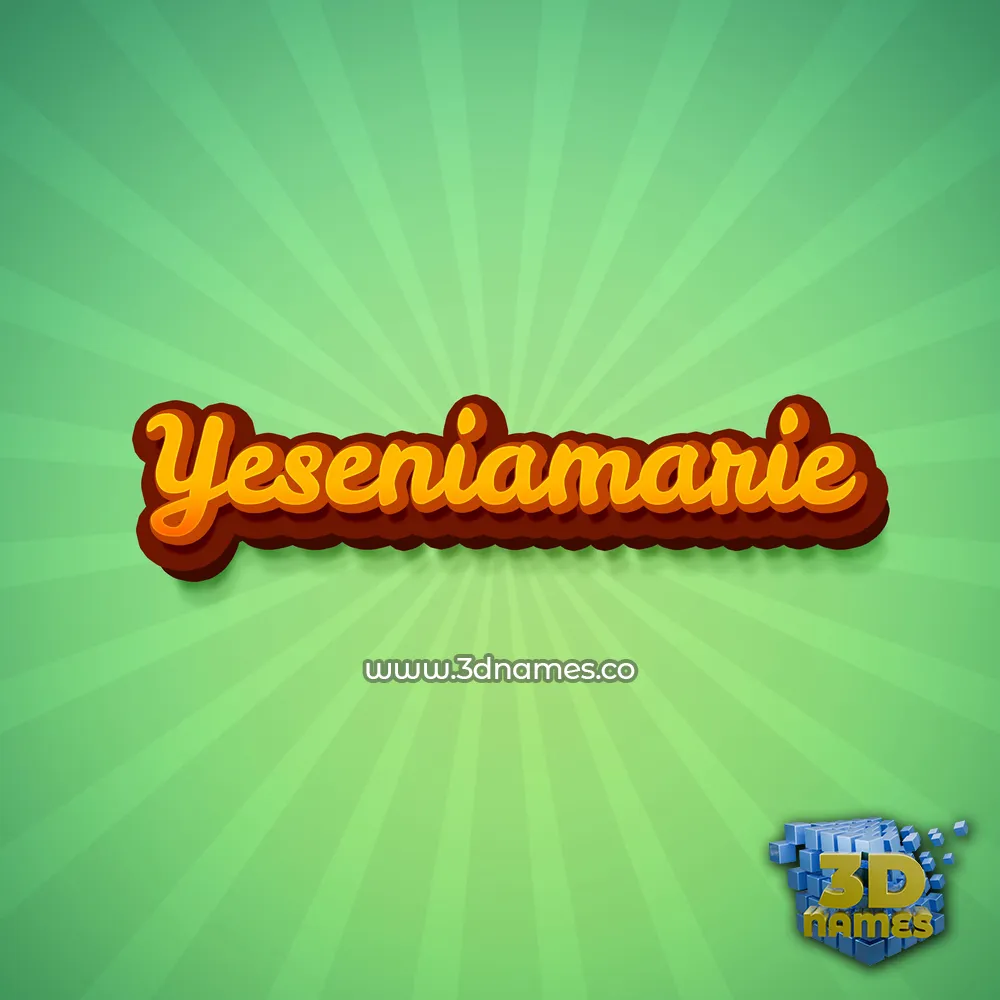 yeseniamarie in Green Rays style - 3D name wallpaper