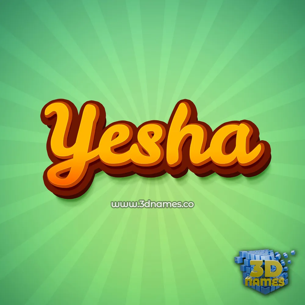 yesha in Green Rays style - 3D name wallpaper