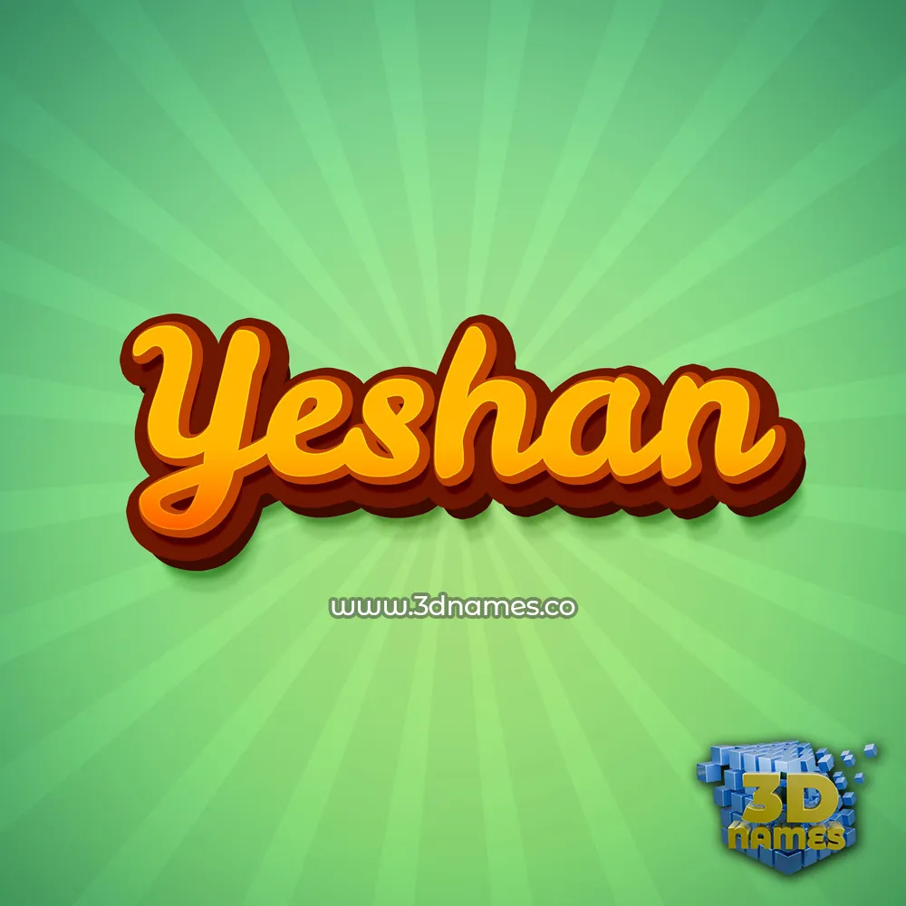 yeshan in Green Rays style - 3D name wallpaper