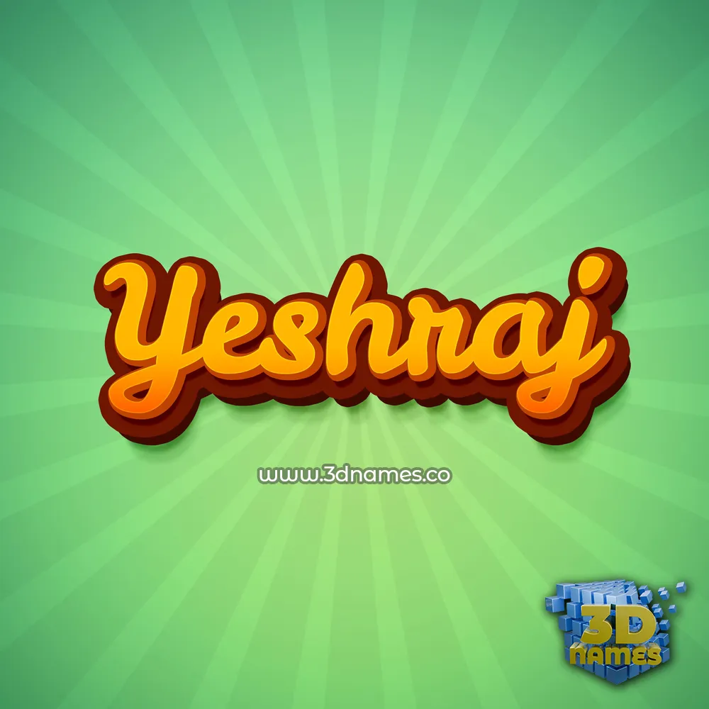 yeshraj in Green Rays style - 3D name wallpaper