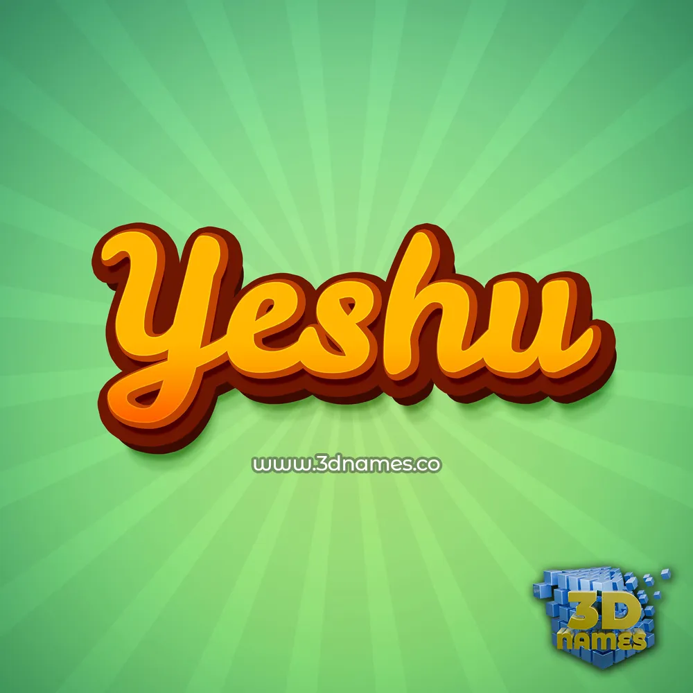 yeshu in Green Rays style - 3D name wallpaper