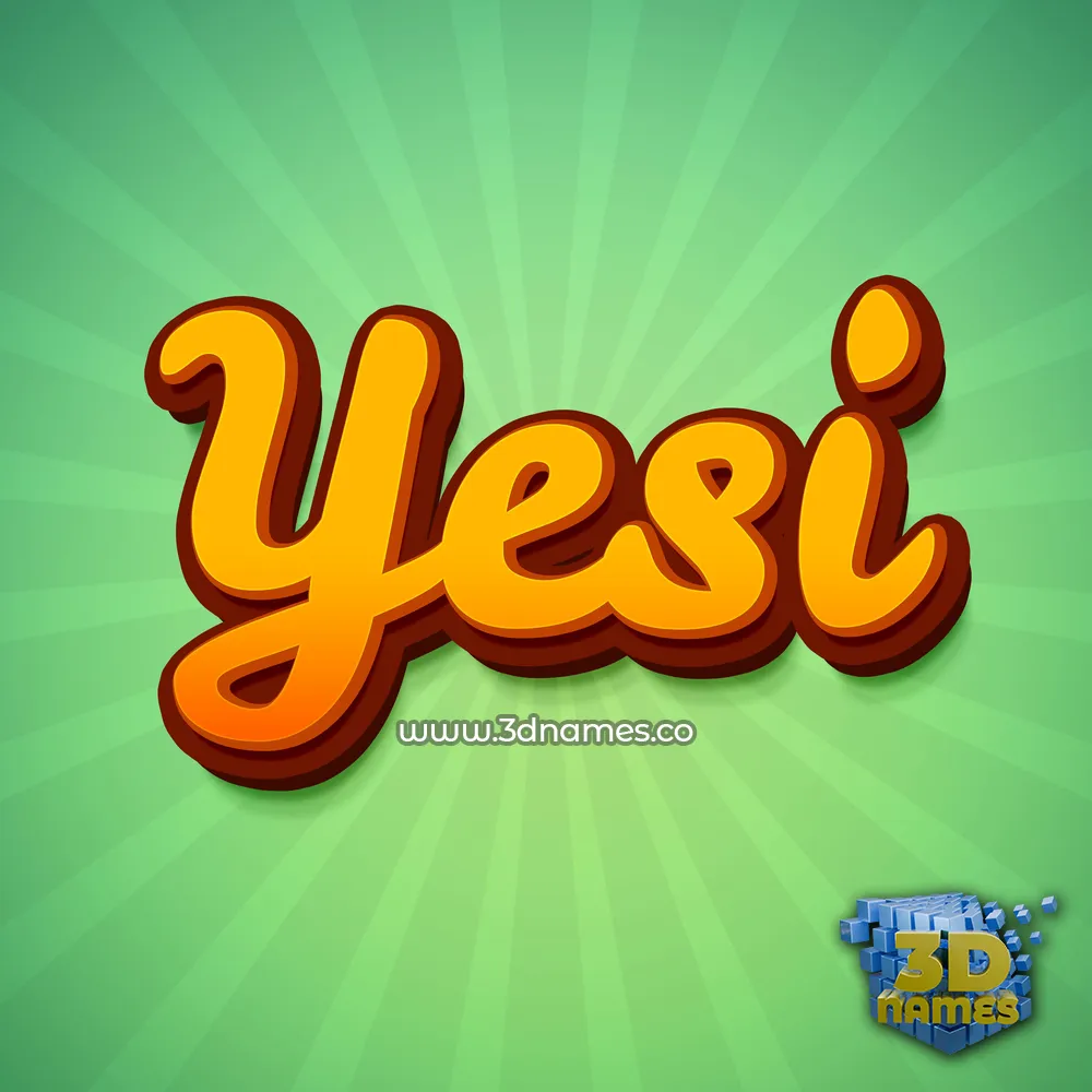 yesi in Green Rays style - 3D name wallpaper