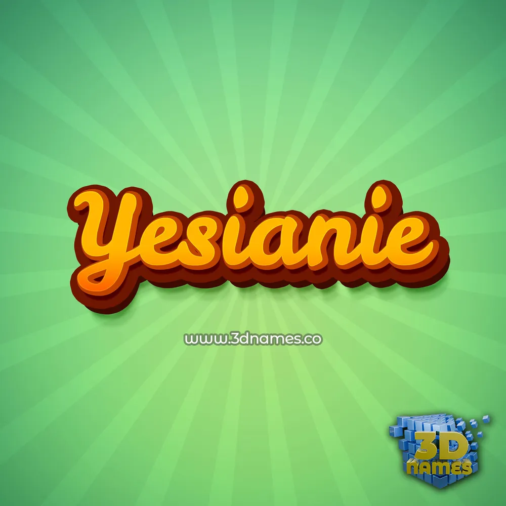 yesianie in Green Rays style - 3D name wallpaper
