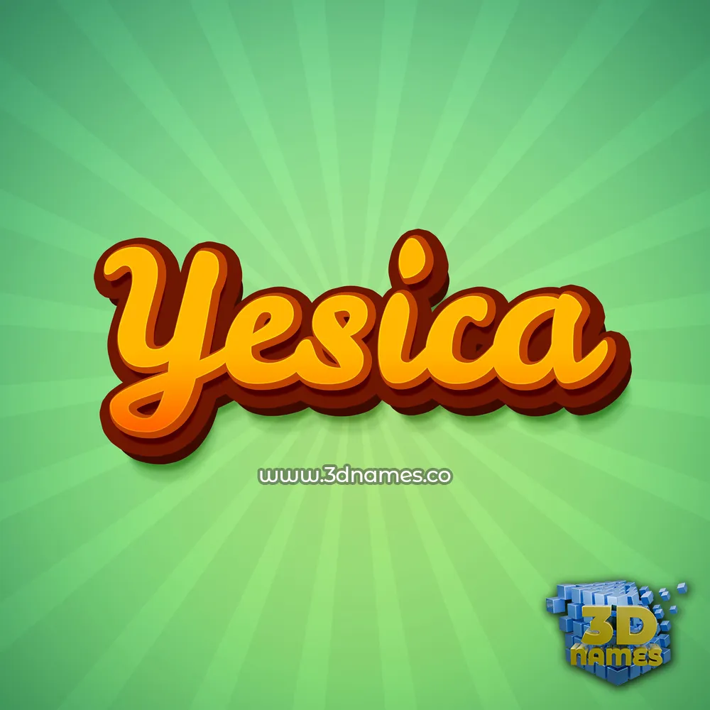 yesica in Green Rays style - 3D name wallpaper
