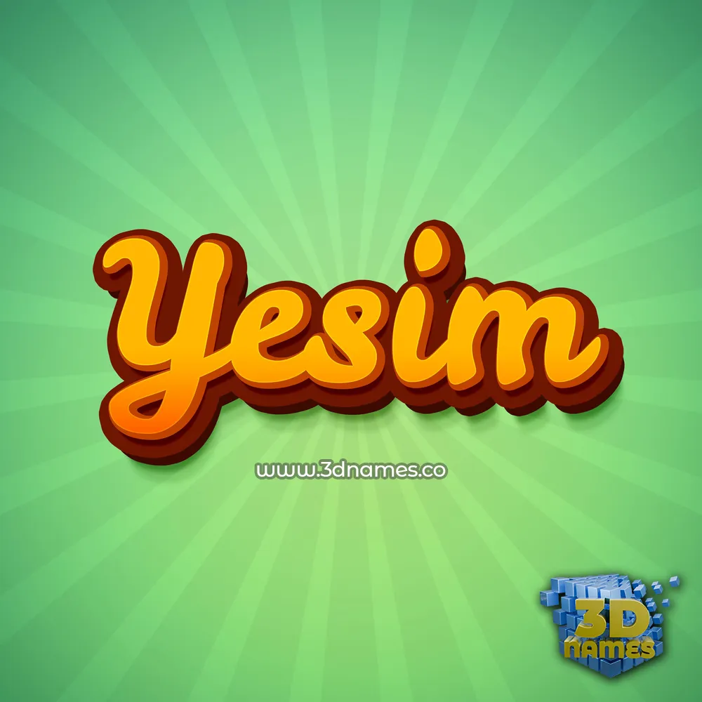 yesim in Green Rays style - 3D name wallpaper