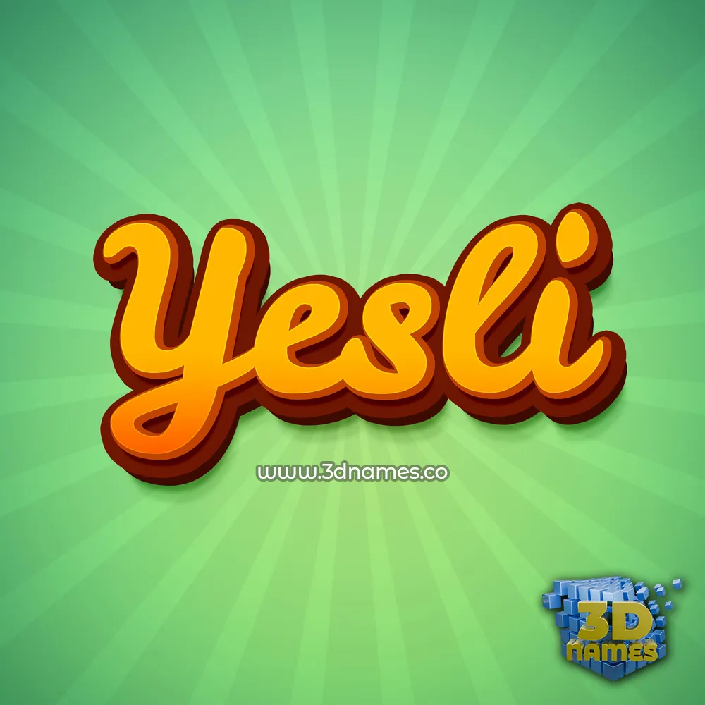yesli in Green Rays style - 3D name wallpaper