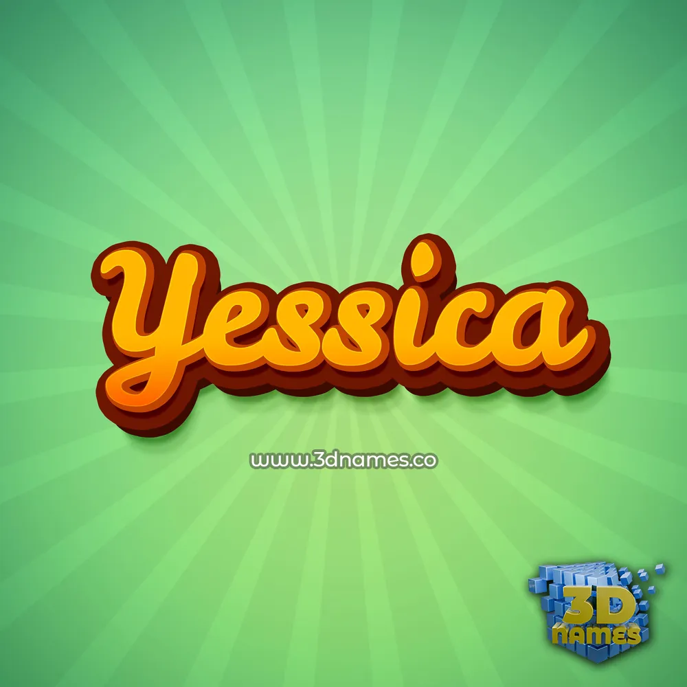 yessica in Green Rays style - 3D name wallpaper