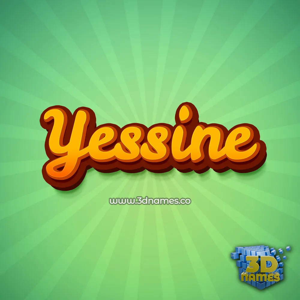 yessine in Green Rays style - 3D name wallpaper