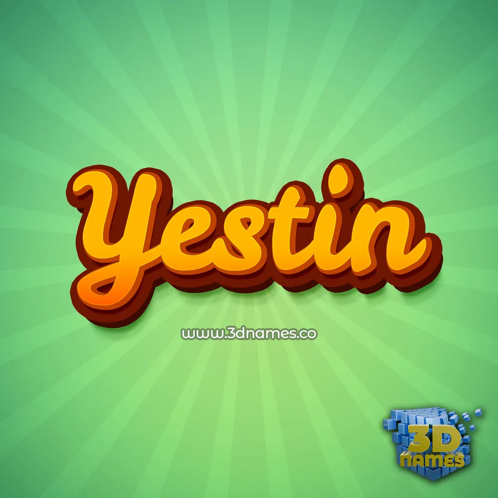 yestin in Green Rays style - 3D name wallpaper