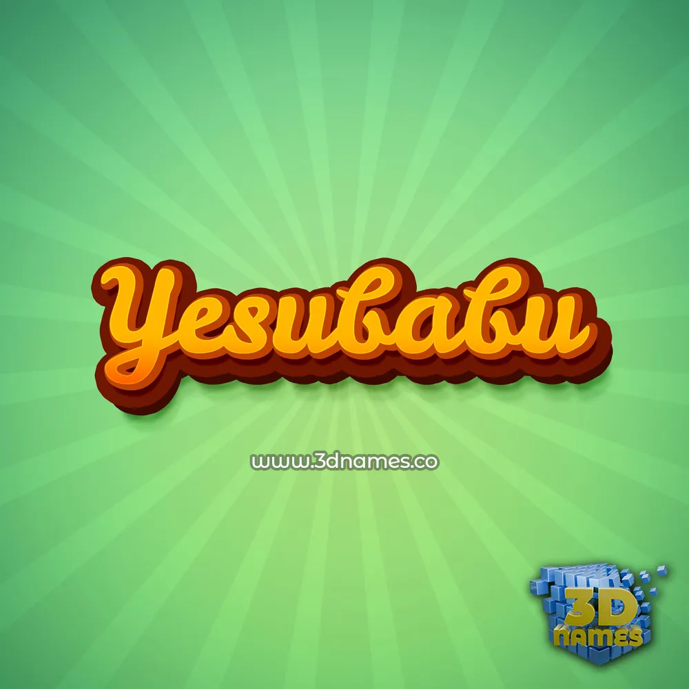 yesubabu in Green Rays style - 3D name wallpaper