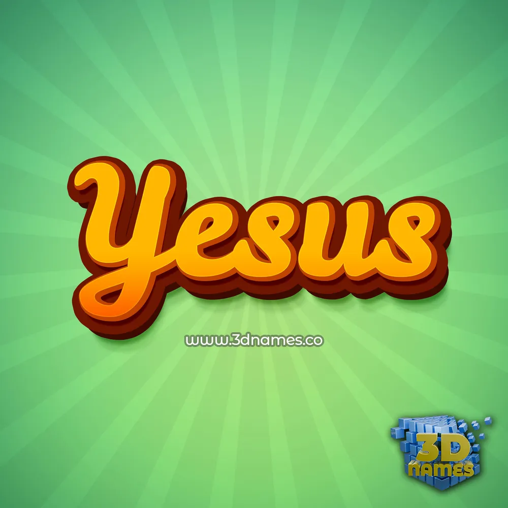 yesus in Green Rays style - 3D name wallpaper