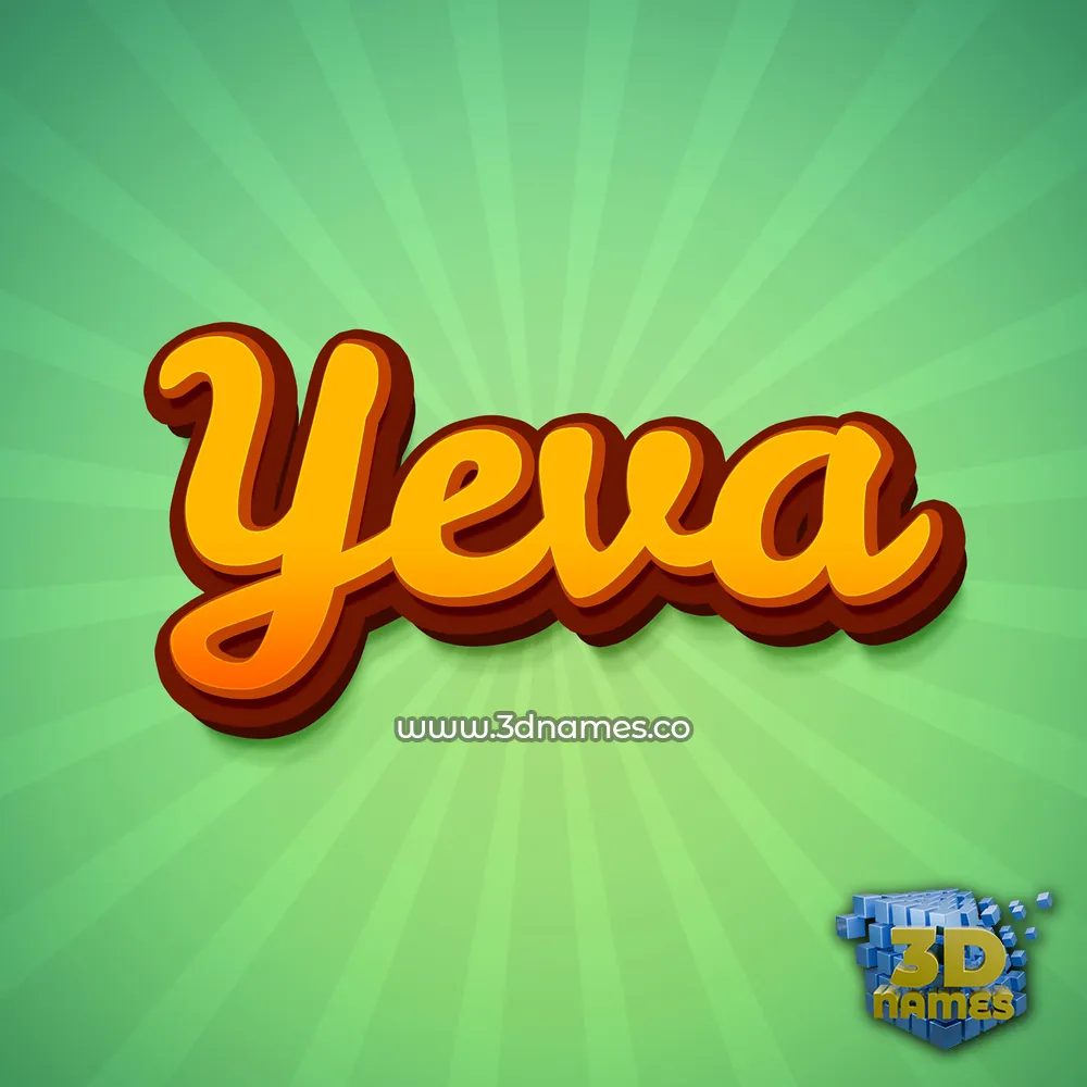 yeva in Green Rays style - 3D name wallpaper