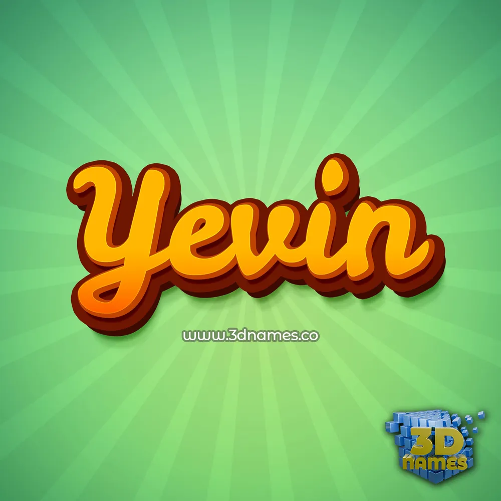yevin in Green Rays style - 3D name wallpaper