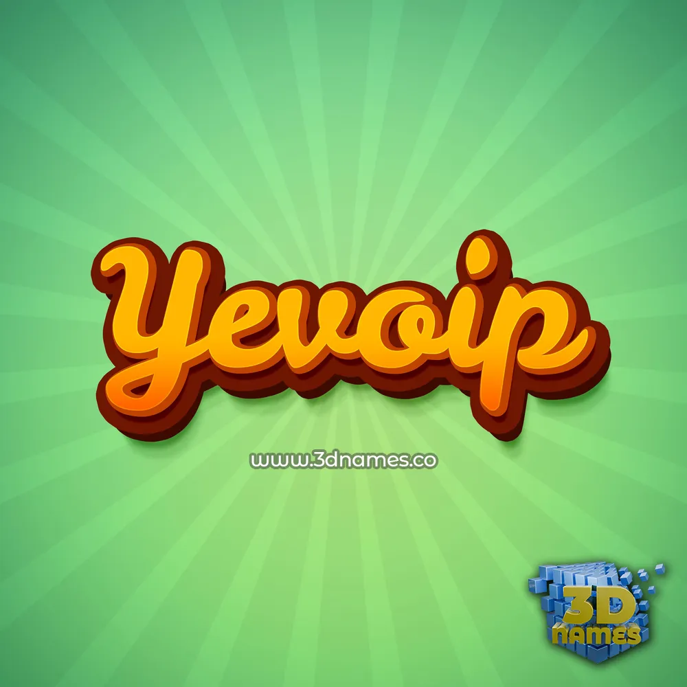 yevoip in Green Rays style - 3D name wallpaper