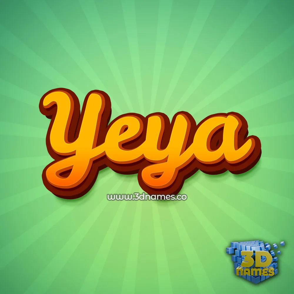 yeya in Green Rays style - 3D name wallpaper