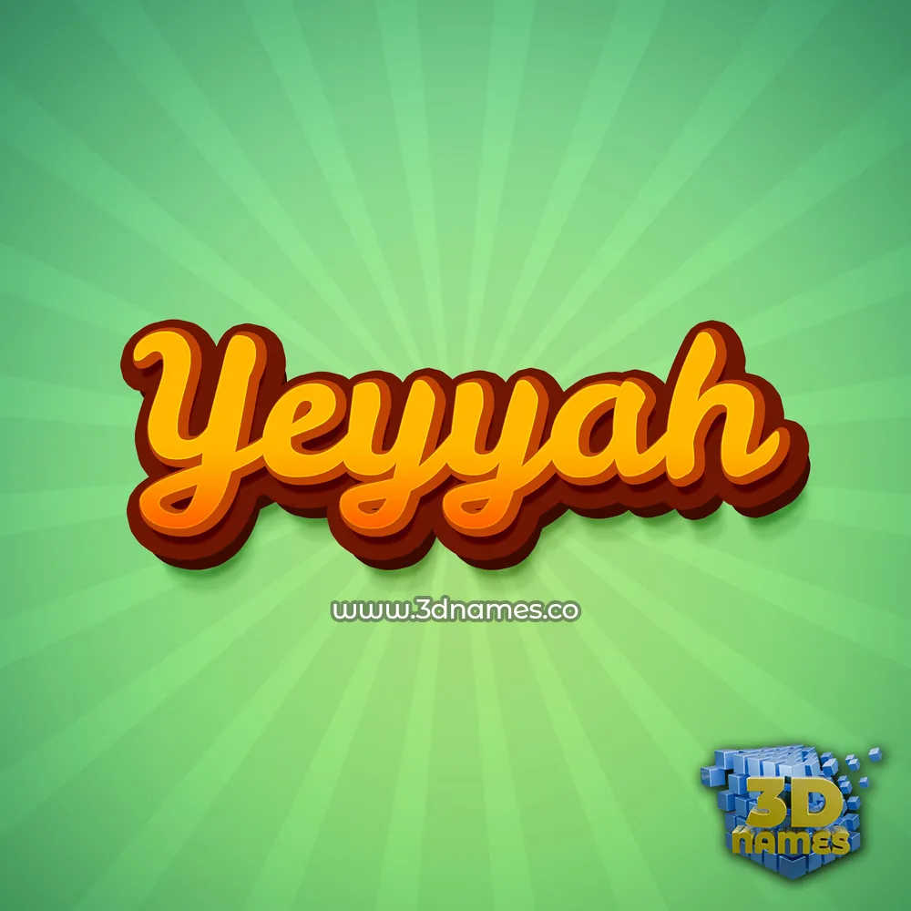 yeyyah in Green Rays style - 3D name wallpaper