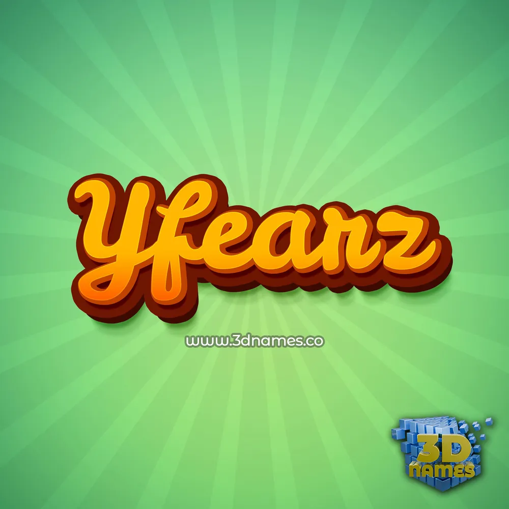 yfearz in Green Rays style - 3D name wallpaper