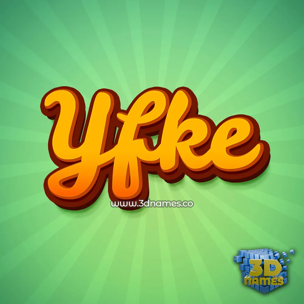yfke in Green Rays style - 3D name wallpaper