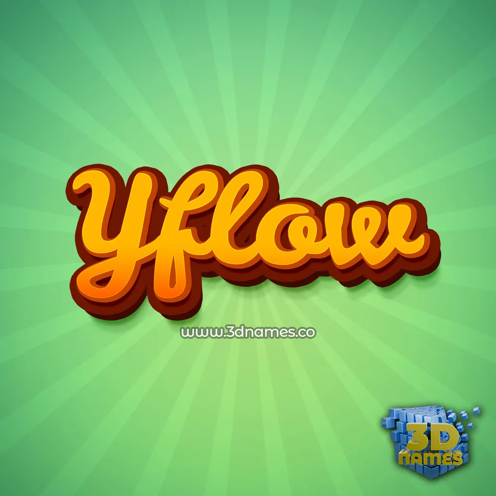 yflow in Green Rays style - 3D name wallpaper