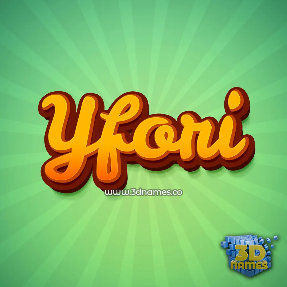 yfori in Green Rays style - 3D name wallpaper