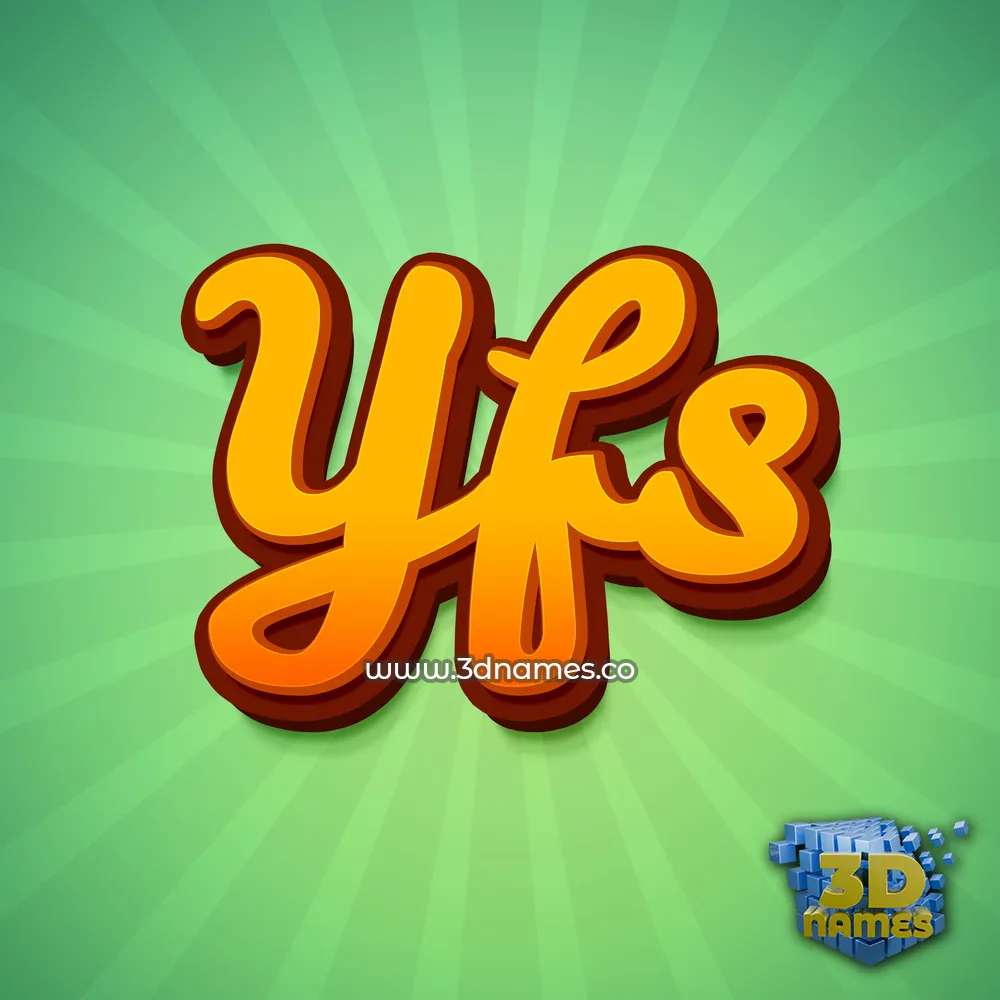 yfs in Green Rays style - 3D name wallpaper