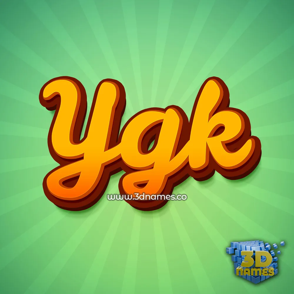 ygk in Green Rays style - 3D name wallpaper