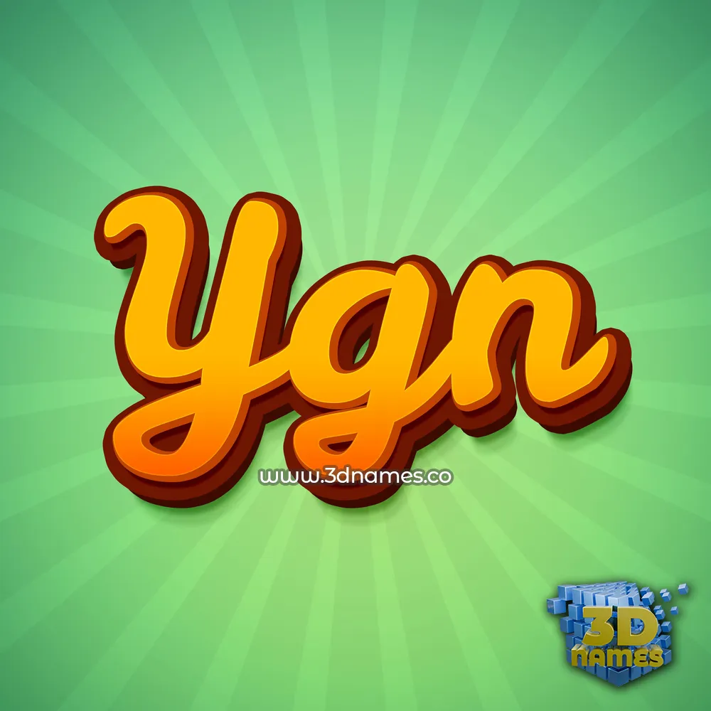ygn in Green Rays style - 3D name wallpaper