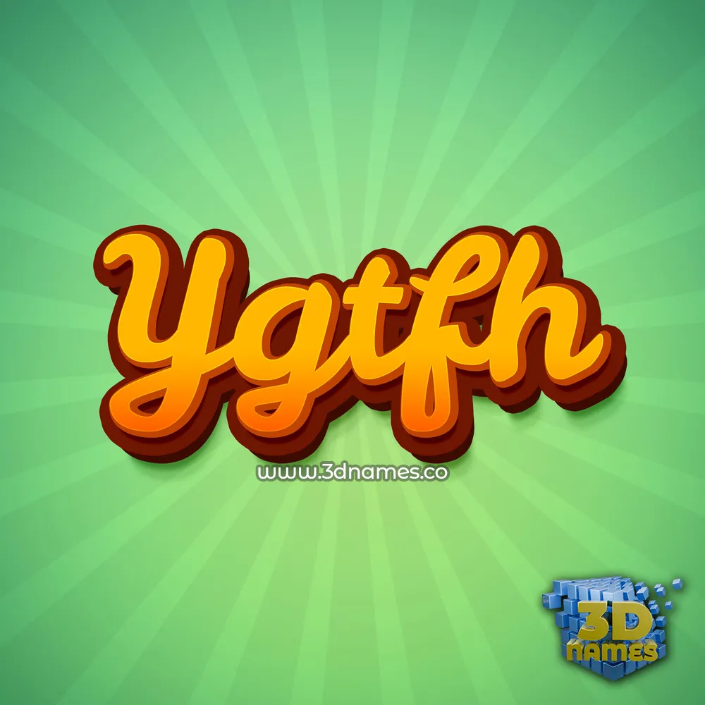 ygtfh in Green Rays style - 3D name wallpaper