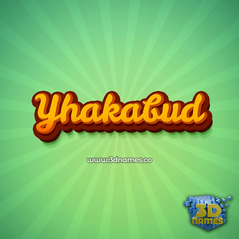 yhakabud in Green Rays style - 3D name wallpaper