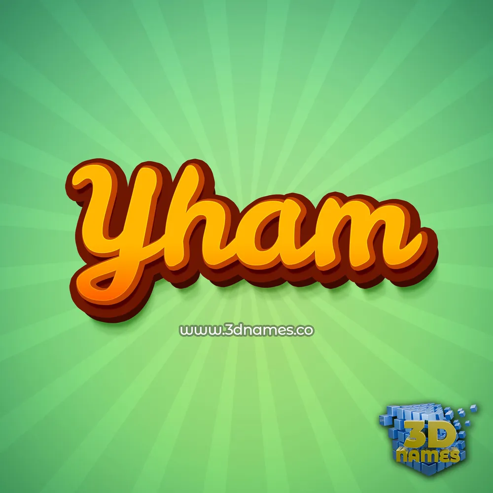 yham in Green Rays style - 3D name wallpaper