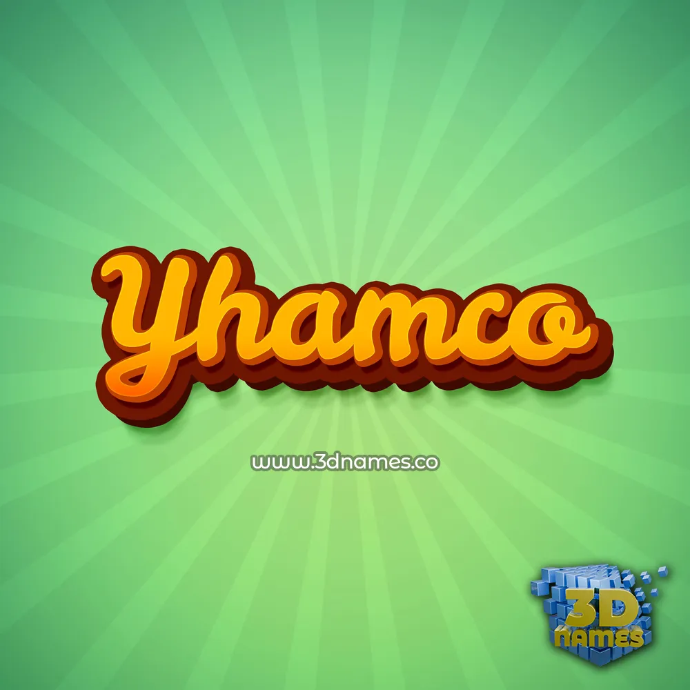 yhamco in Green Rays style - 3D name wallpaper