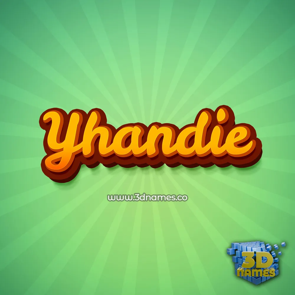 yhandie in Green Rays style - 3D name wallpaper