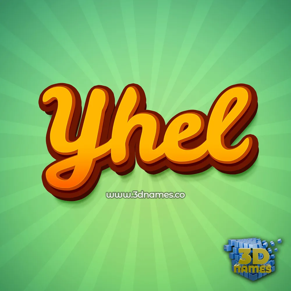 yhel in Green Rays style - 3D name wallpaper