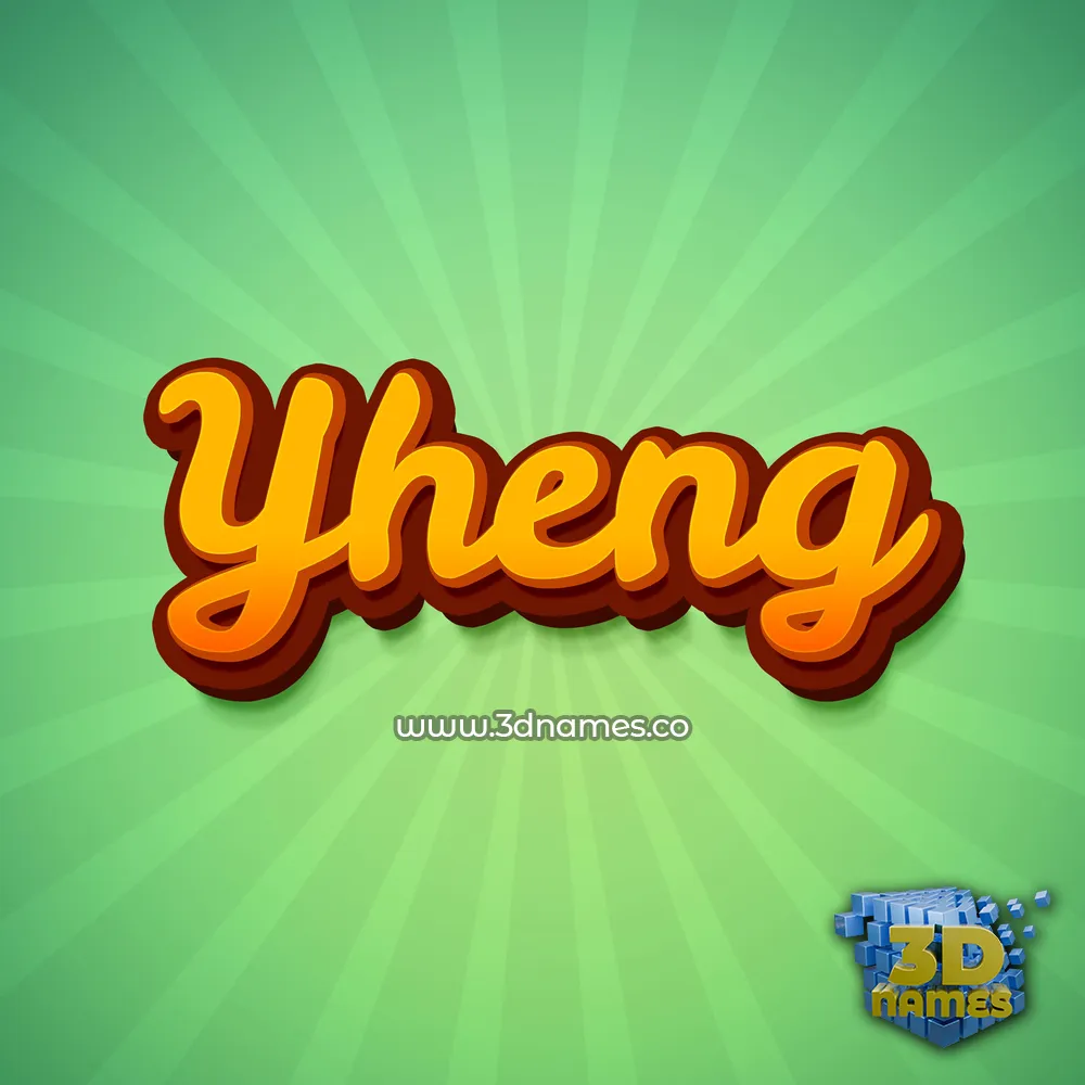 yheng in Green Rays style - 3D name wallpaper