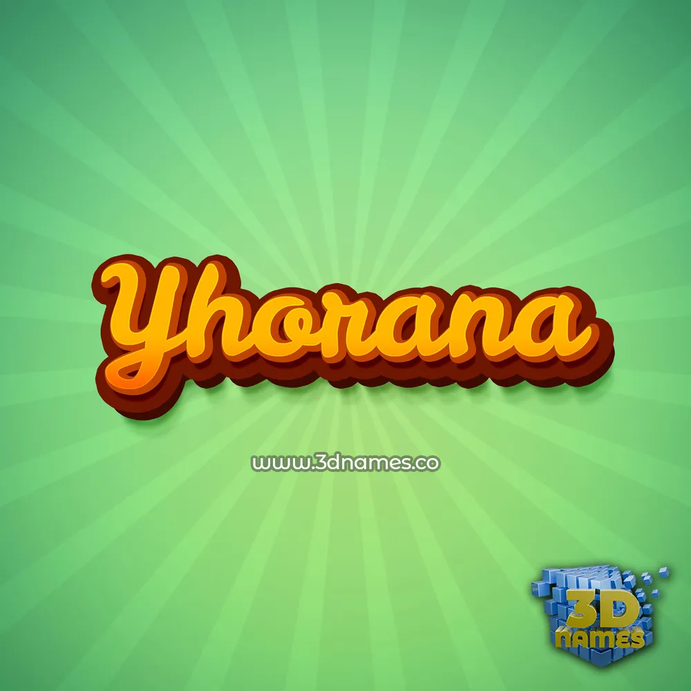 yhorana in Green Rays style - 3D name wallpaper