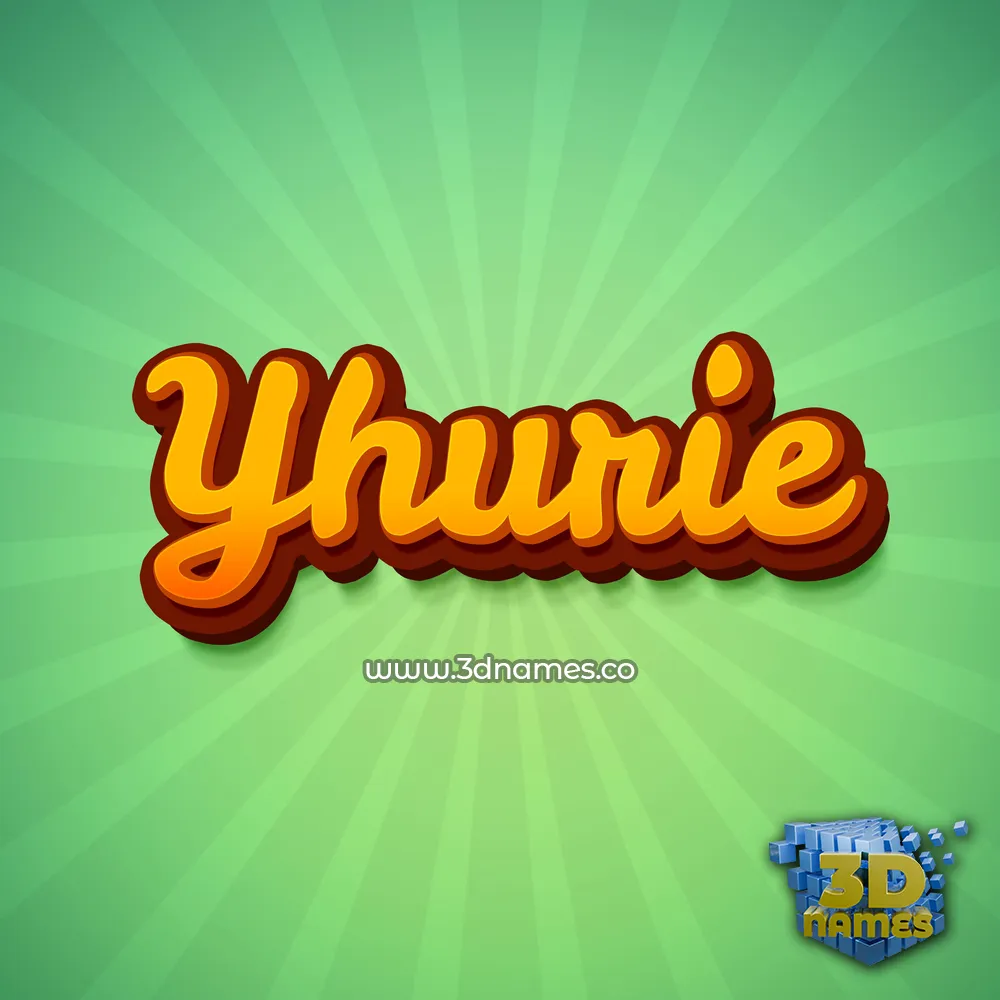 yhurie in Green Rays style - 3D name wallpaper