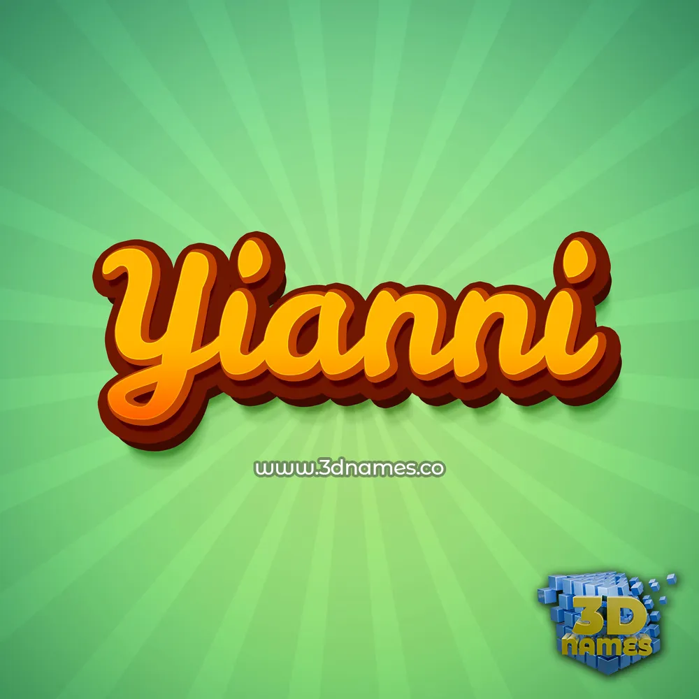 yianni in Green Rays style - 3D name wallpaper