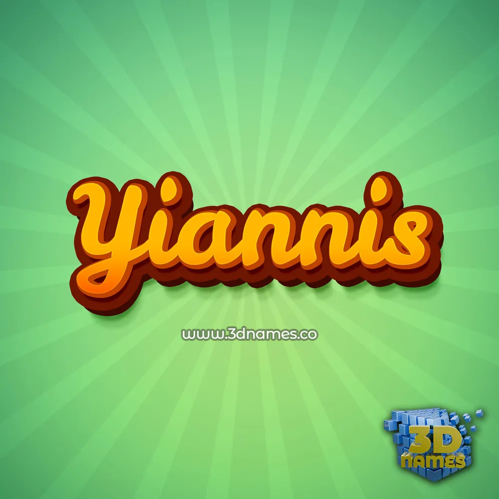 yiannis in Green Rays style - 3D name wallpaper