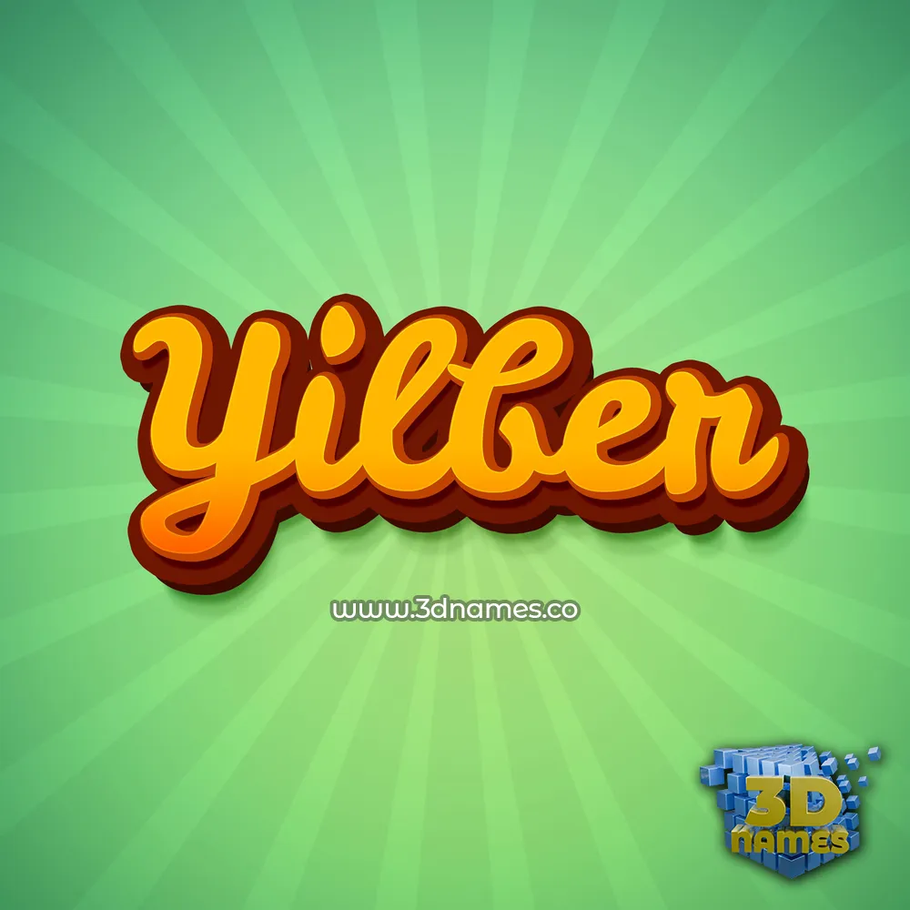yilber in Green Rays style - 3D name wallpaper