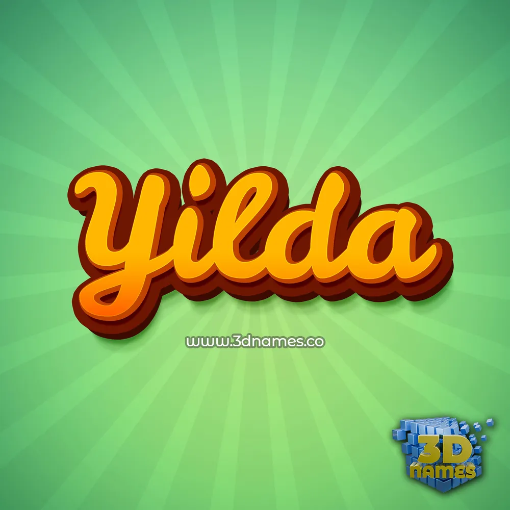 yilda in Green Rays style - 3D name wallpaper