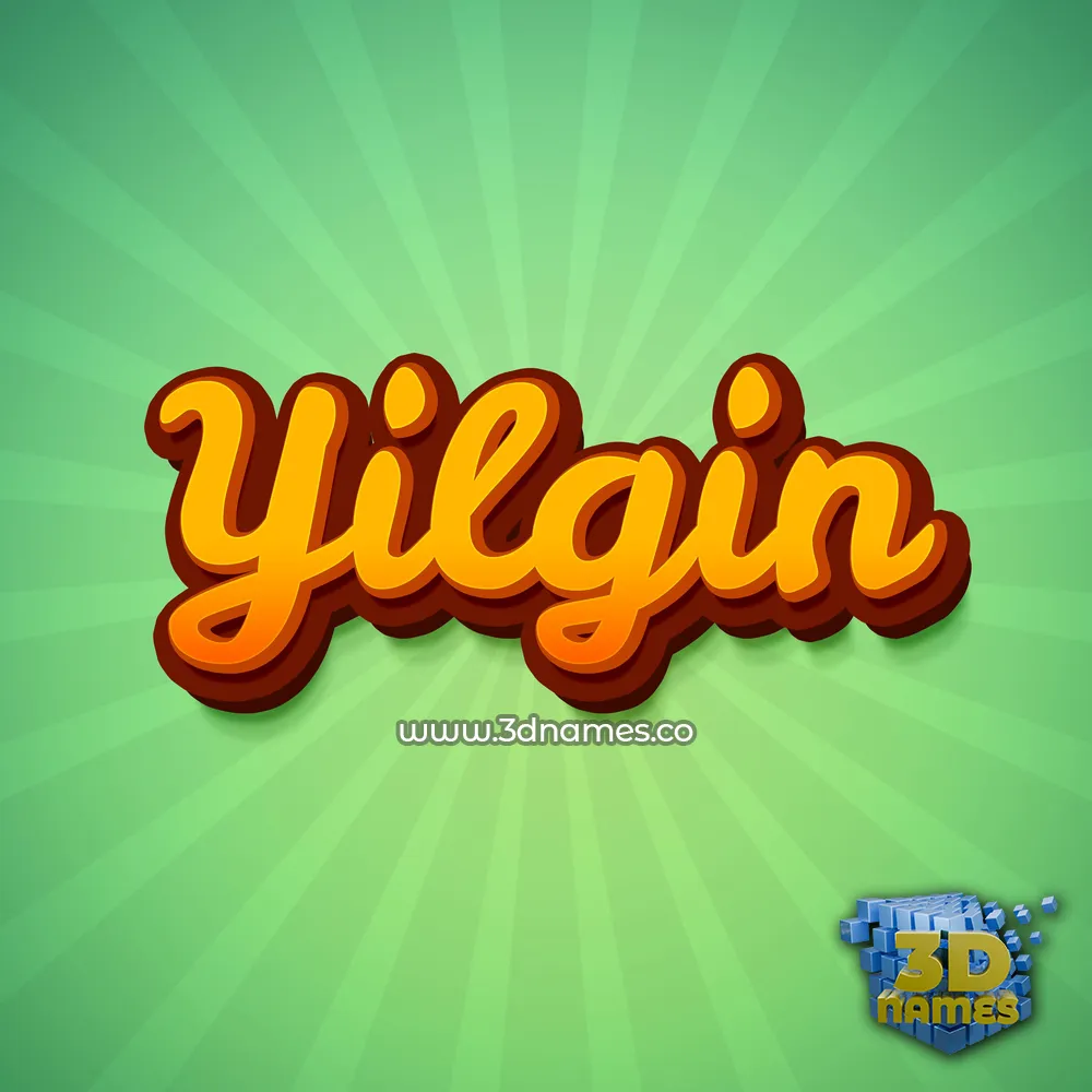 yilgin in Green Rays style - 3D name wallpaper