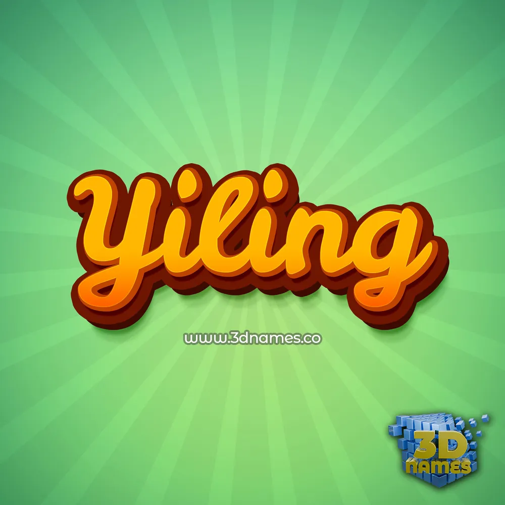 yiling in Green Rays style - 3D name wallpaper