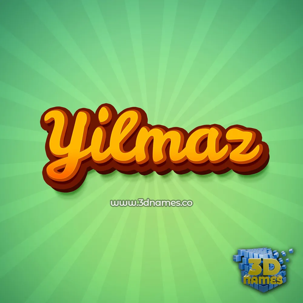 yilmaz in Green Rays style - 3D name wallpaper